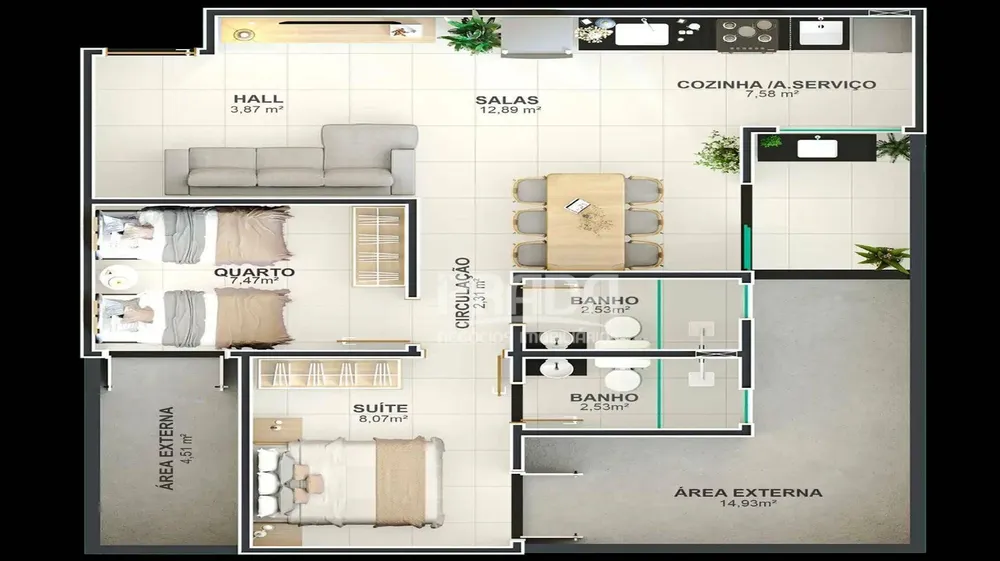 Apartamento, 2 quartos, 52 m² - Foto 7