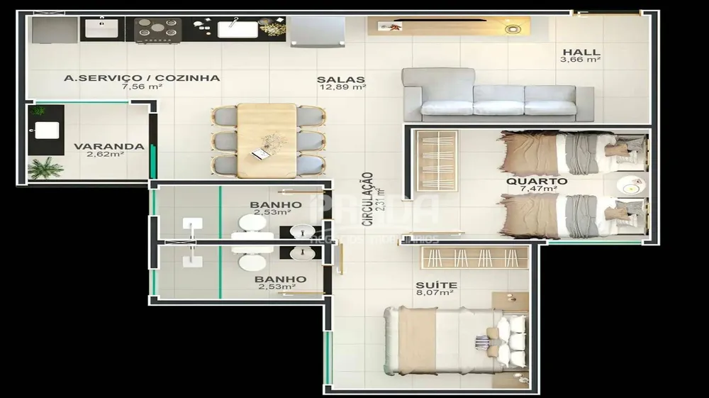 Apartamento, 2 quartos, 52 m² - Foto 8