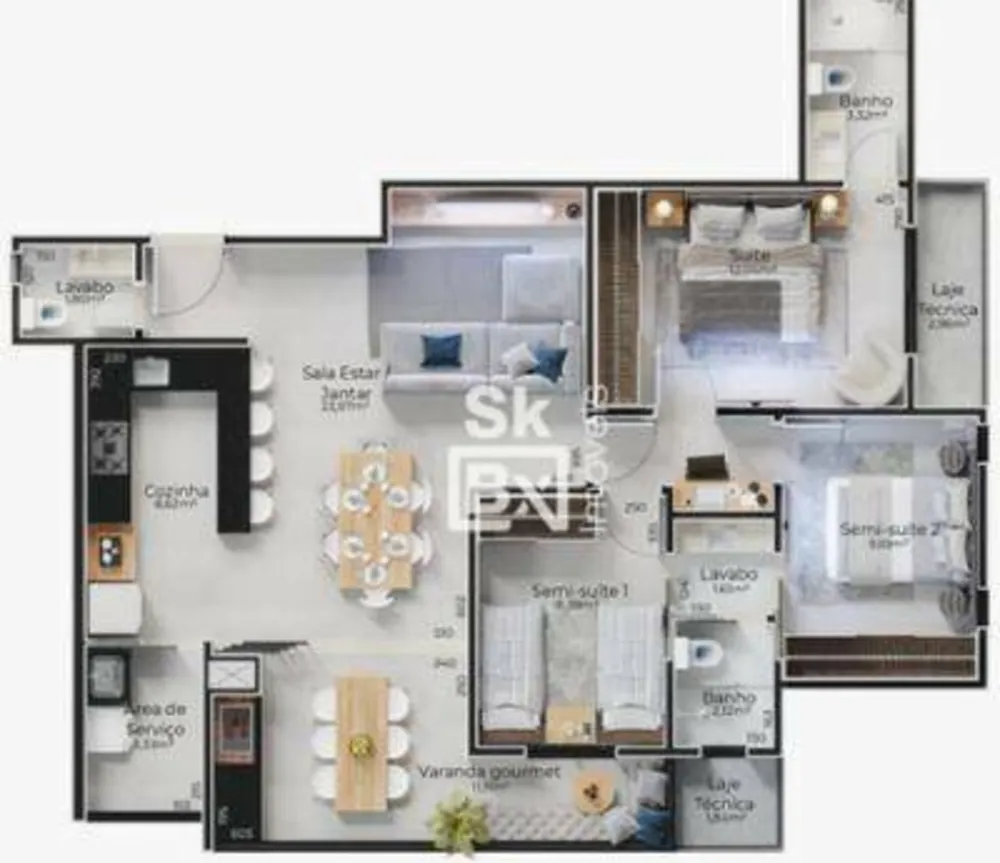 Apartamento, 3 quartos, 109 m² - Foto 2