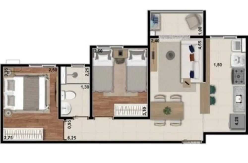 Apartamento, 2 quartos, 51 m² - Foto 4