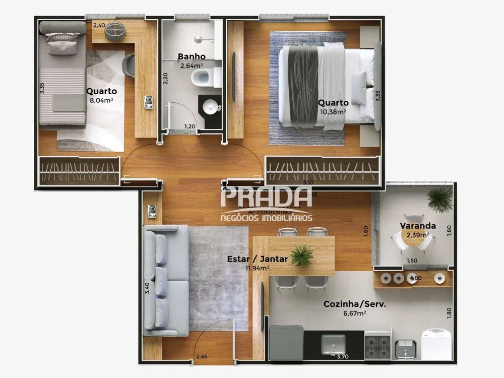 Apartamento, 2 quartos, 47 m² - Foto 9