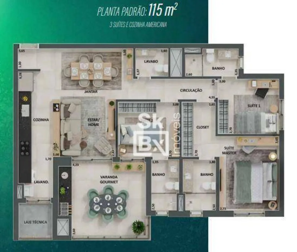 Apartamento, 3 quartos, 115 m² - Foto 4