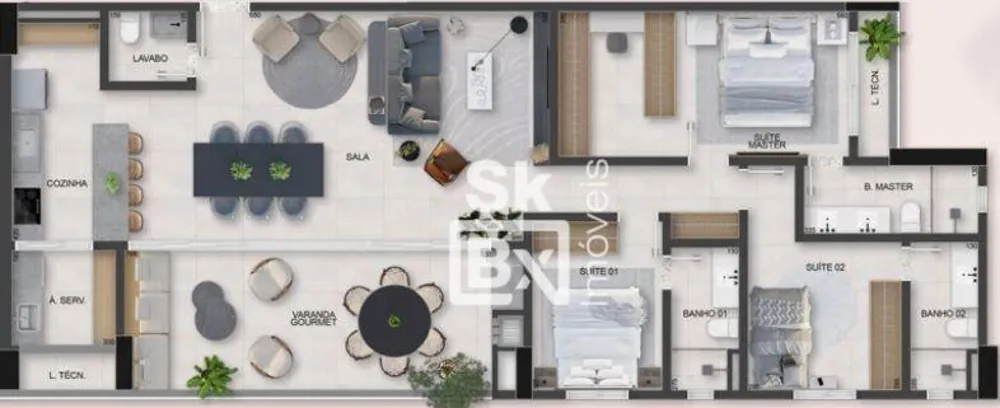 Apartamento, 3 quartos, 139 m² - Foto 2