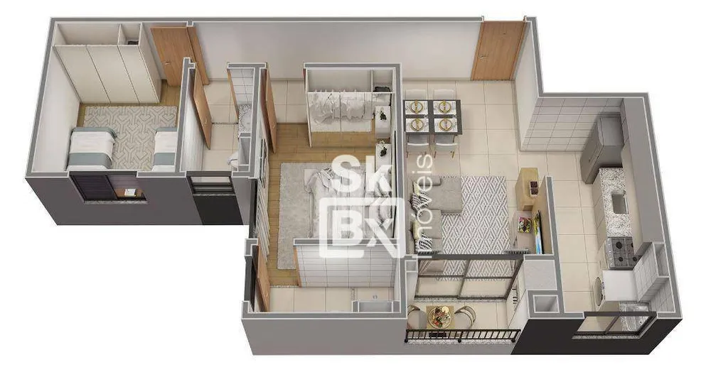 Apartamento, 2 quartos, 52 m² - Foto 4