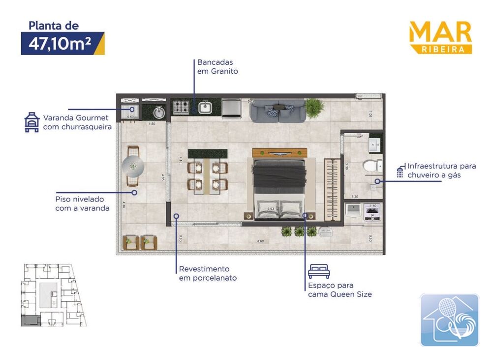 Apartamento, 1 quarto, 45 m² - Foto 20