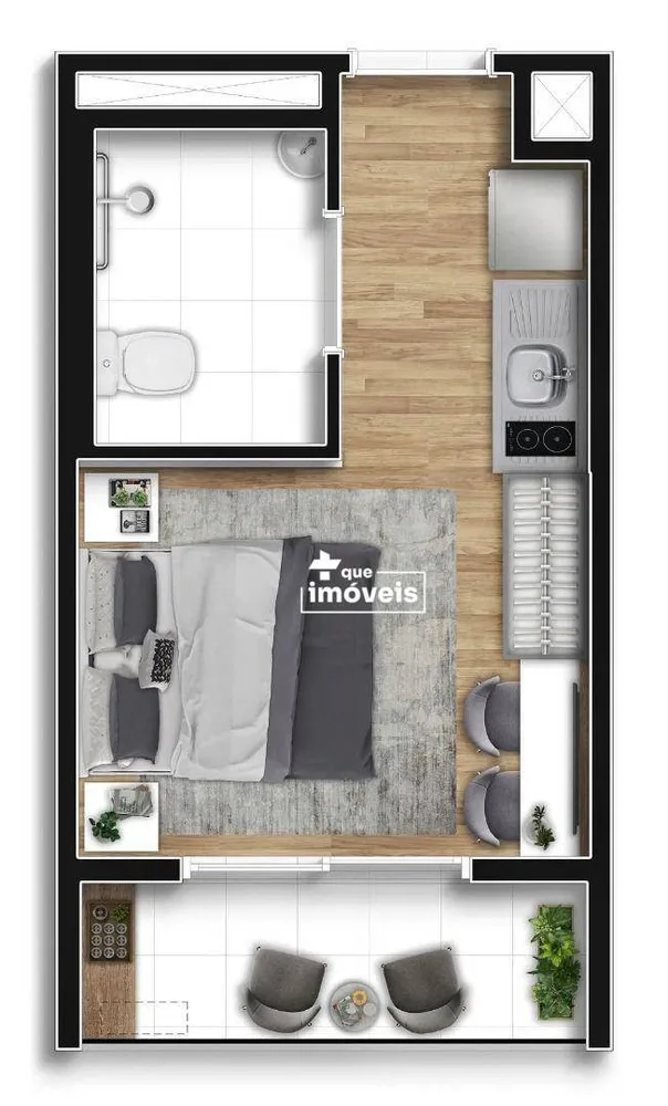 Kitnet-Studio, 24 m² - Foto 9