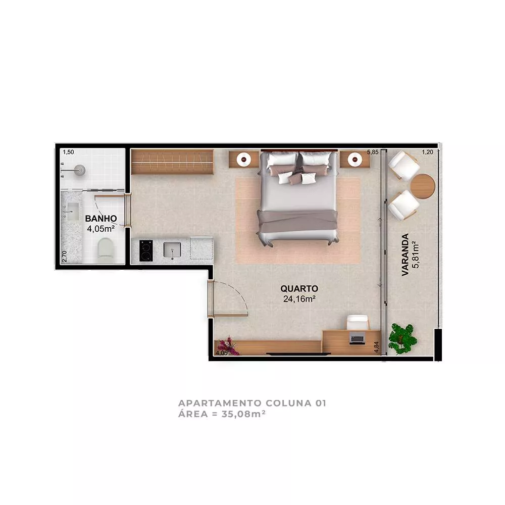 Apartamento, 1 quarto, 37 m² - Foto 3