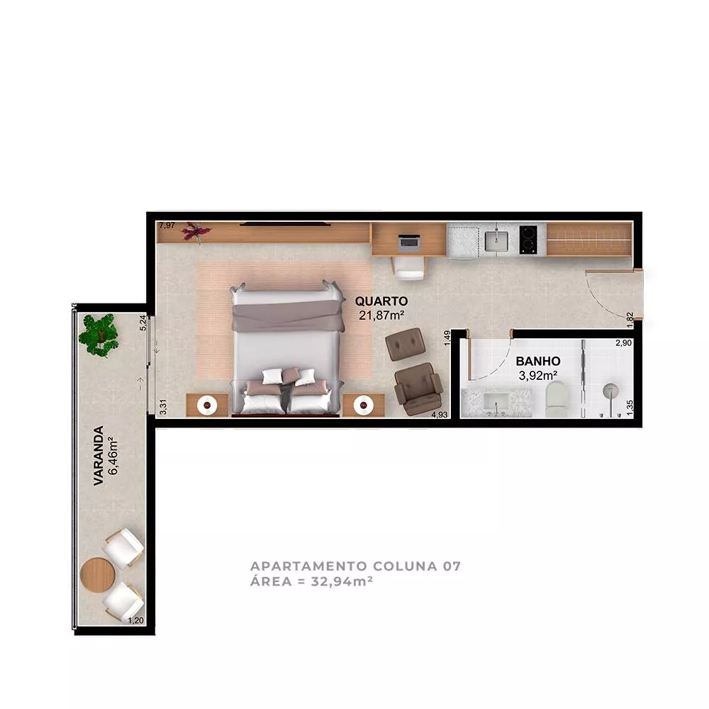 Apartamento, 1 quarto, 37 m² - Foto 6