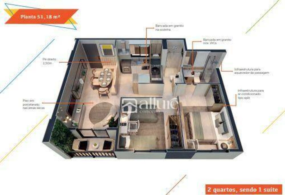 Apartamento, 2 quartos, 51 m² - Foto 1