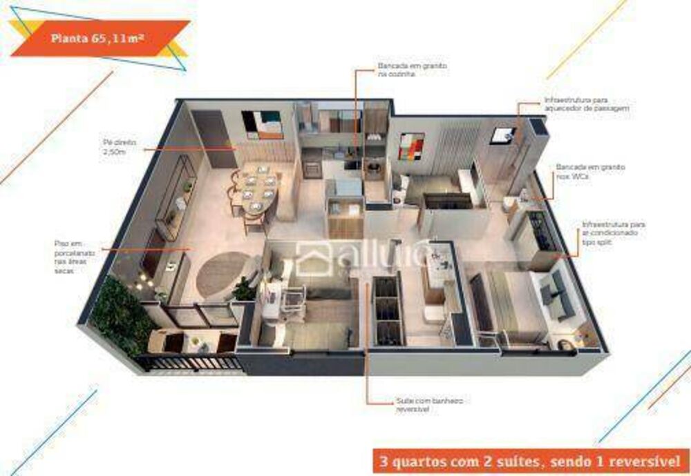 Apartamento, 3 quartos, 65 m² - Foto 2