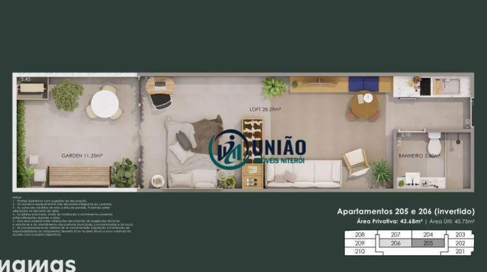 Cobertura, 1 quarto, 35 m² - Foto 2