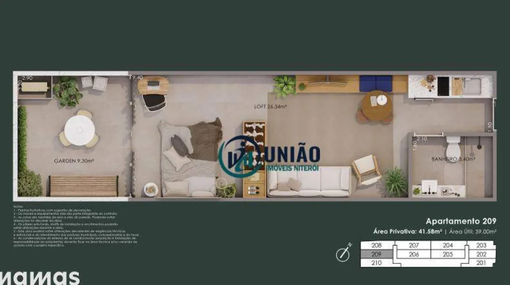 Cobertura, 1 quarto, 35 m² - Foto 4
