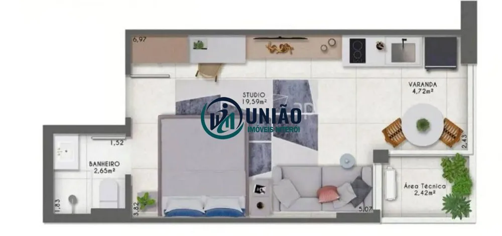 Apartamento, 1 quarto, 33 m² - Foto 9