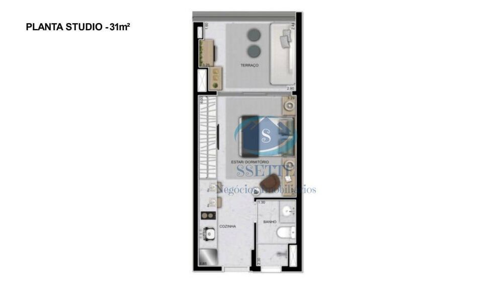 Kitnet-Studio, 26 m² - Foto 11
