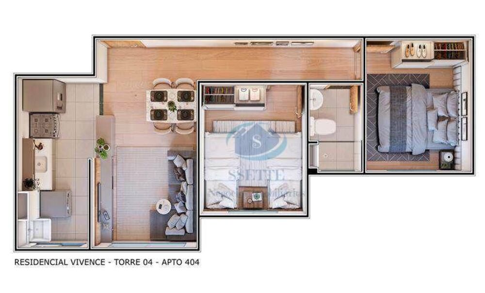 Apartamento, 2 quartos, 43 m² - Foto 3