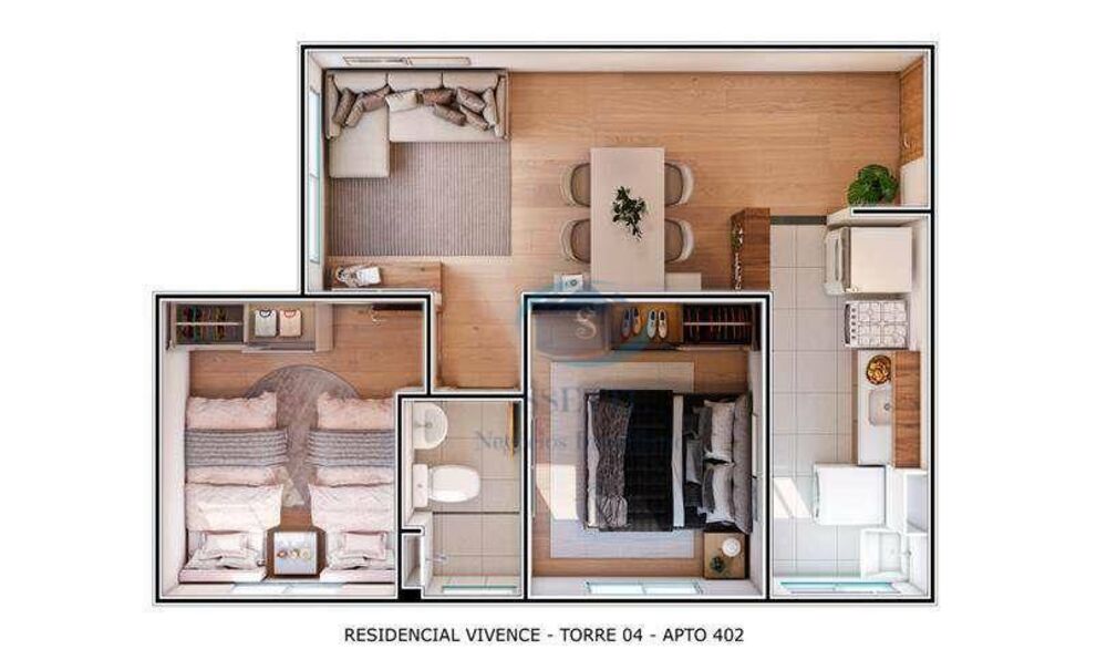 Apartamento, 2 quartos, 43 m² - Foto 2