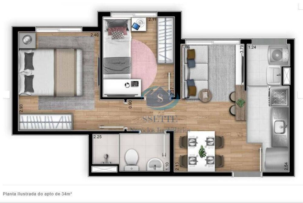 Apartamento, 2 quartos, 34 m² - Foto 6
