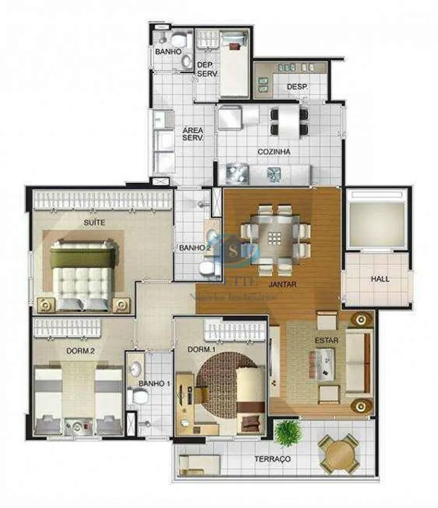 Apartamento, 3 quartos, 102 m² - Foto 2