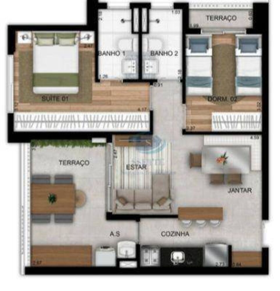 Apartamento, 2 quartos, 62 m² - Foto 3