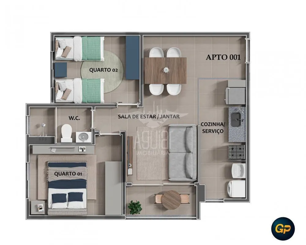 Apartamento, 2 quartos, 45 m² - Foto 7