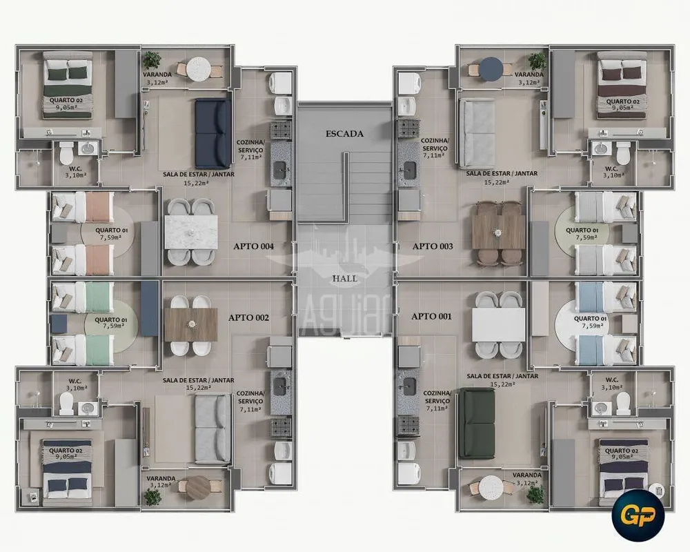 Apartamento, 2 quartos, 45 m² - Foto 16