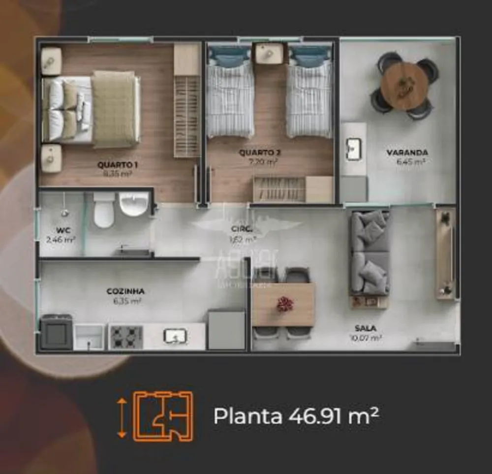 Apartamento, 2 quartos, 46 m² - Foto 8