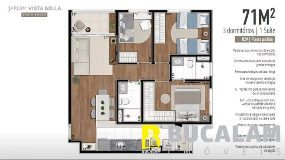 Apartamento, 3 quartos, 71 m² - Foto 14
