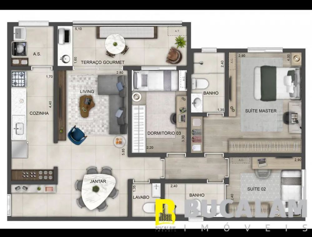 Apartamento, 3 quartos, 87 m² - Foto 3