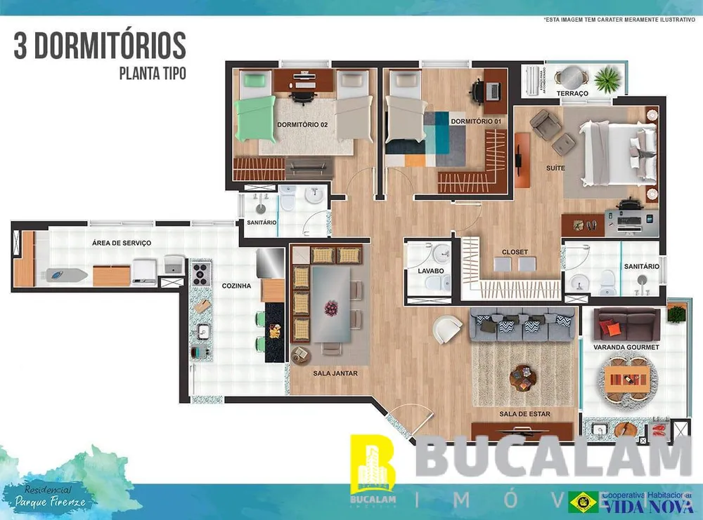 Apartamento, 3 quartos, 125 m² - Foto 2