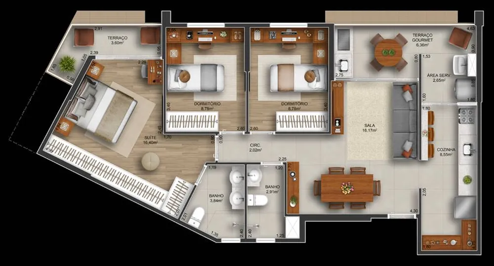 Apartamento, 3 quartos, 94 m² - Foto 2