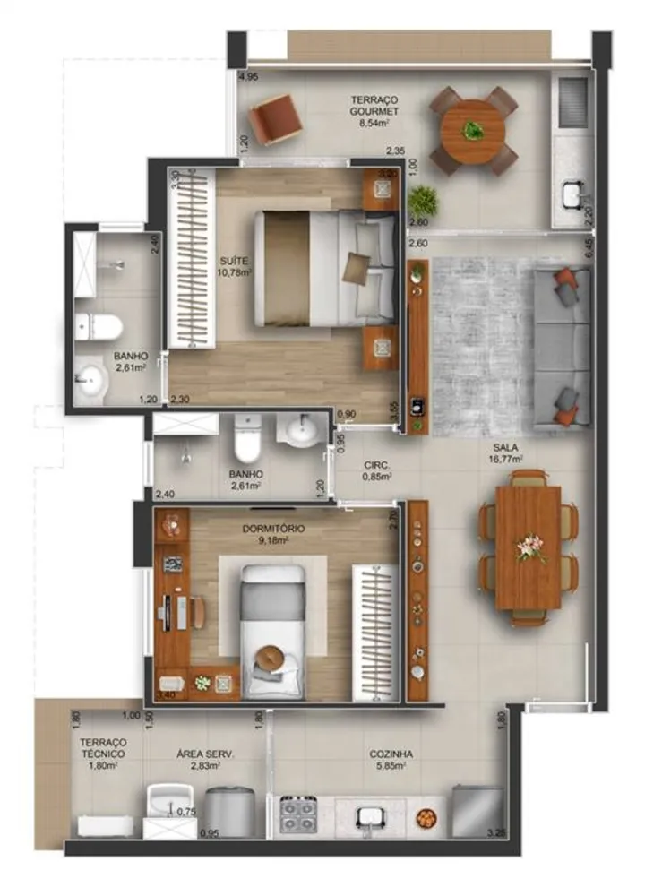 Apartamento, 2 quartos, 75 m² - Foto 2