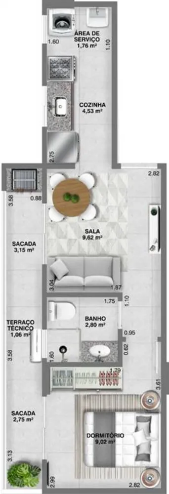 Apartamento, 1 quarto, 40 m² - Foto 6