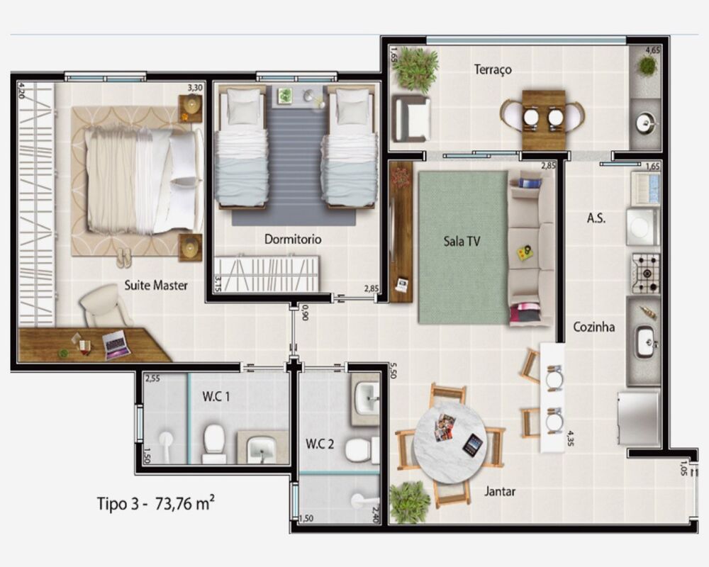Apartamento, 2 quartos, 71 m² - Foto 9