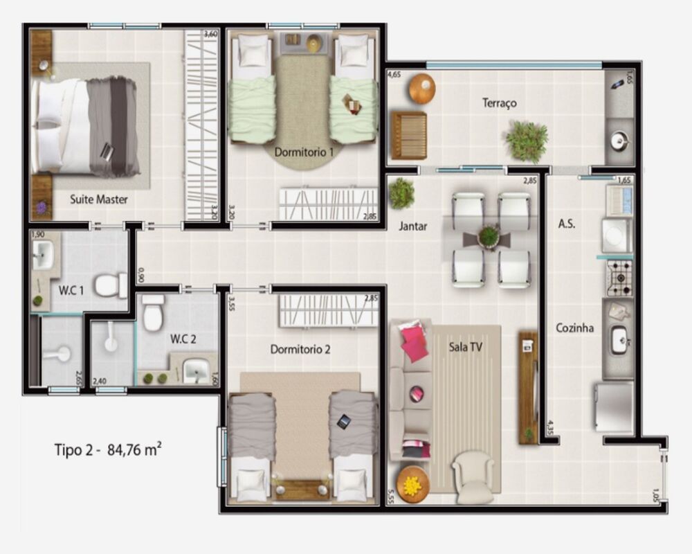 Apartamento, 2 quartos, 71 m² - Foto 5