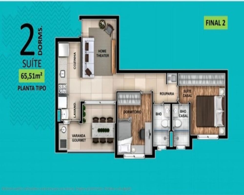 Apartamento, 2 quartos, 65 m² - Foto 4