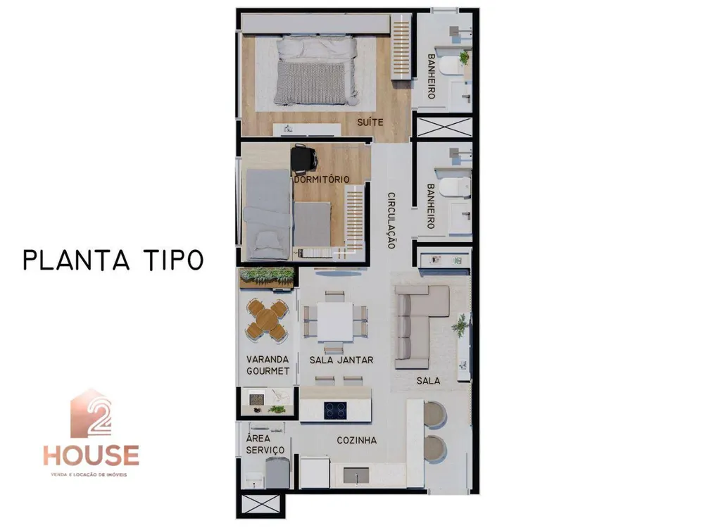 Apartamento, 2 quartos, 58 m² - Foto 7