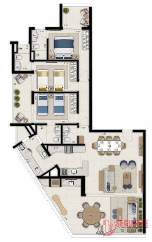 Apartamento, 3 quartos, 141 m² - Foto 2