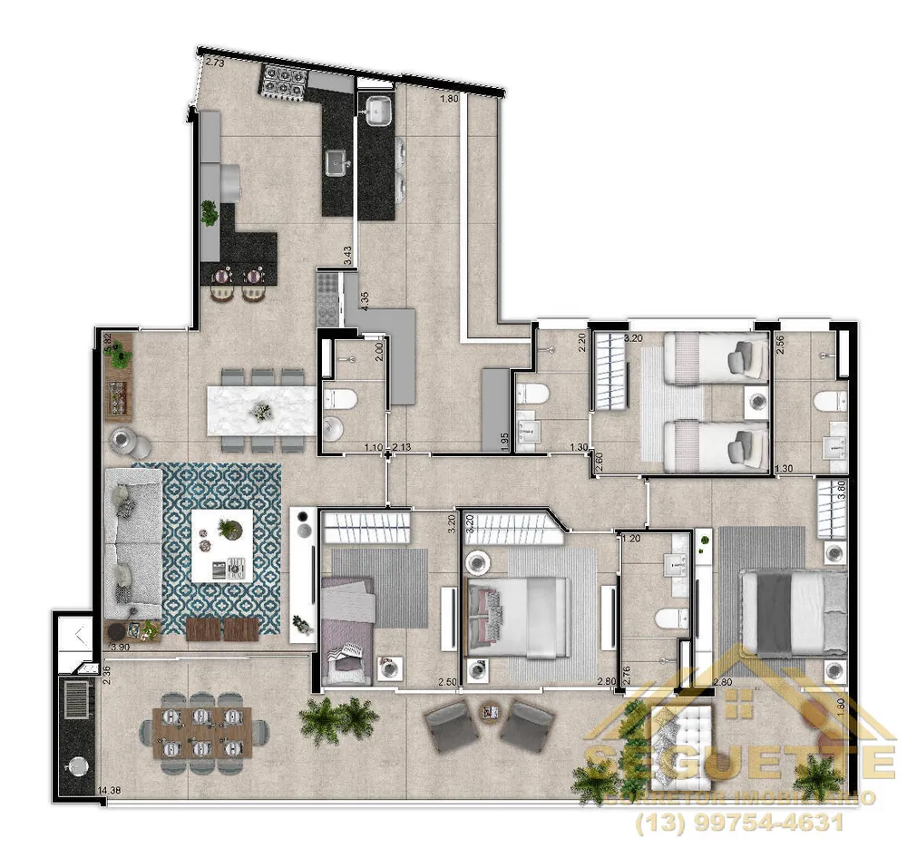 Apartamento, 4 quartos, 142163 m² - Foto 13