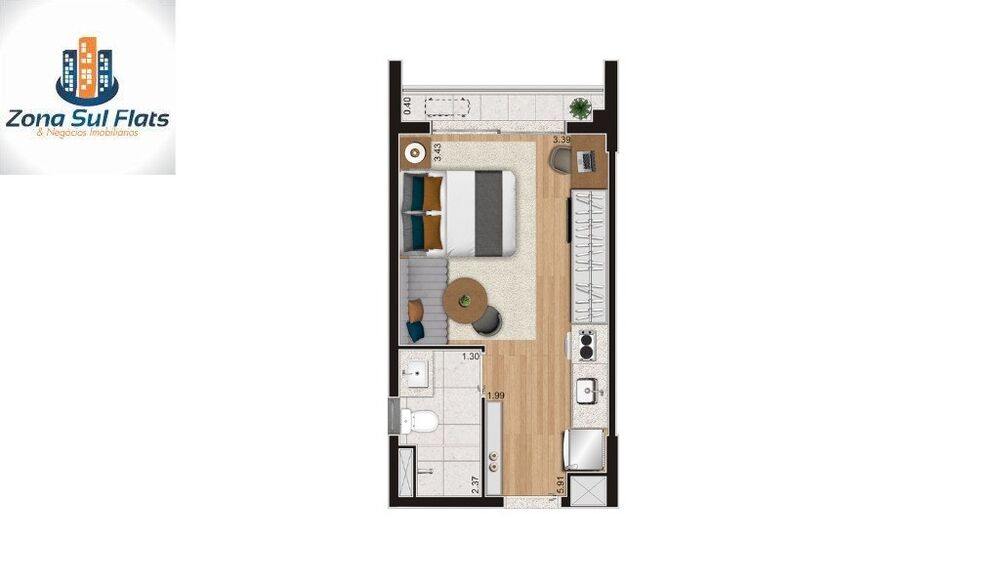 Apartamento, 1 quarto, 24 m² - Foto 9