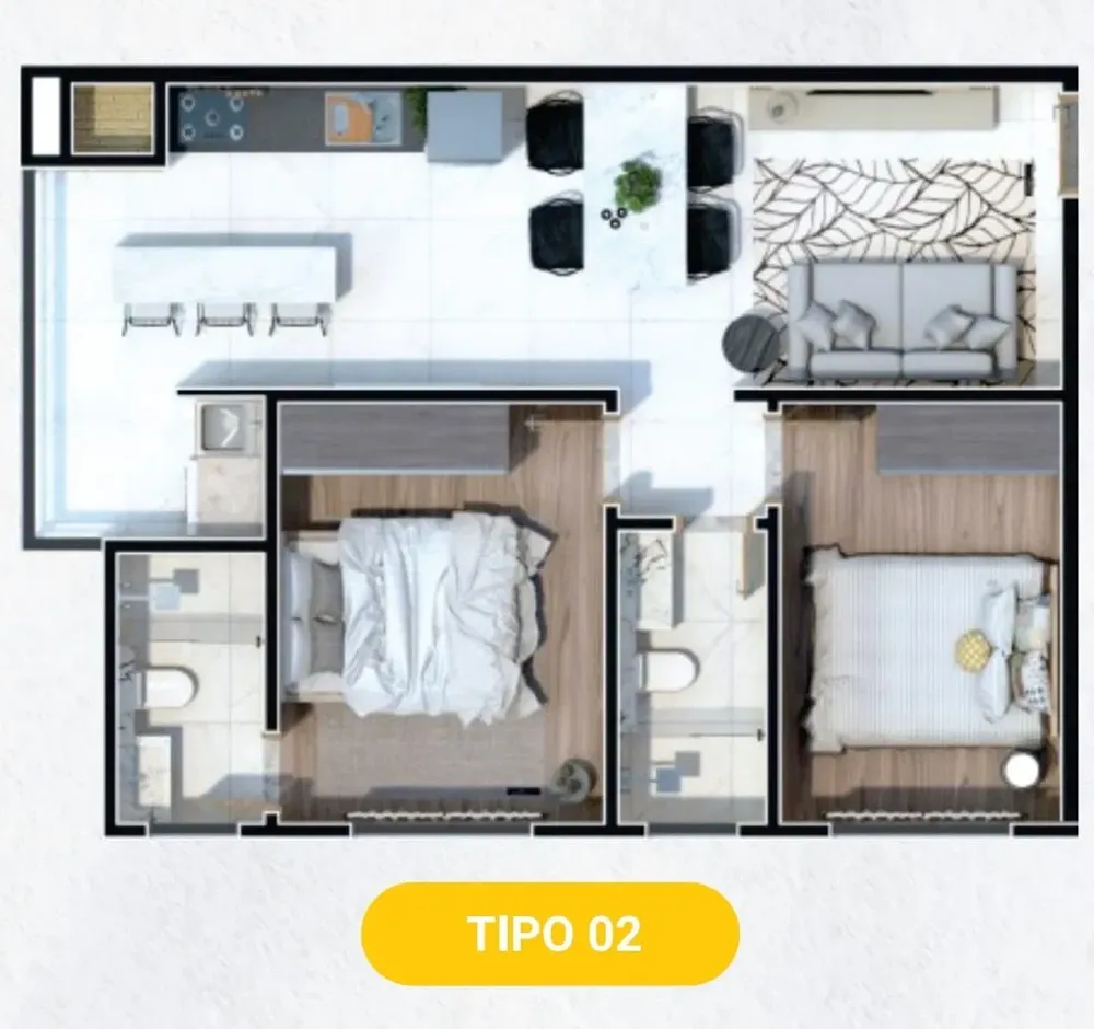 Apartamento, 2 quartos, 62 m² - Foto 3