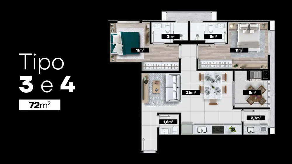 Apartamento, 2 quartos, 72 m² - Foto 7