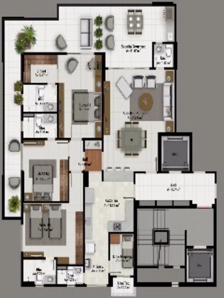 Apartamento à venda com 3 quartos, 172m² - Foto 3