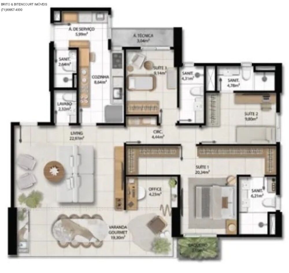 Apartamento, 2 quartos, 58 m² - Foto 2