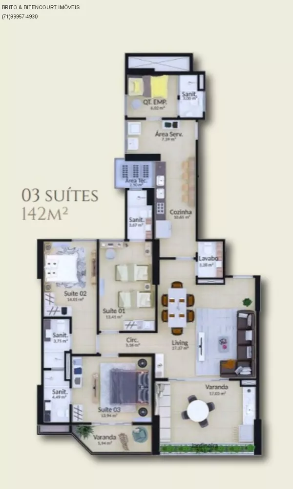 Apartamento, 3 quartos, 143 m² - Foto 6