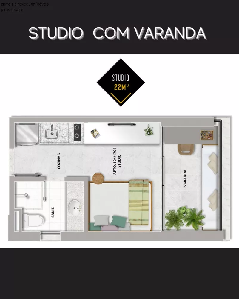 Apartamento, 1 quarto, 22 m² - Foto 9