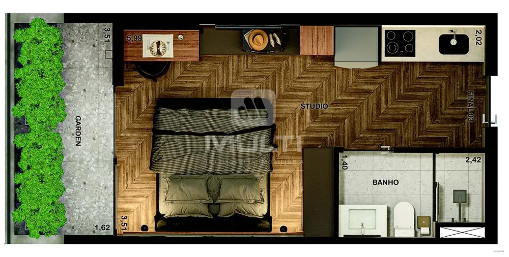 Casa, 1 quarto, 27 m² - Foto 13
