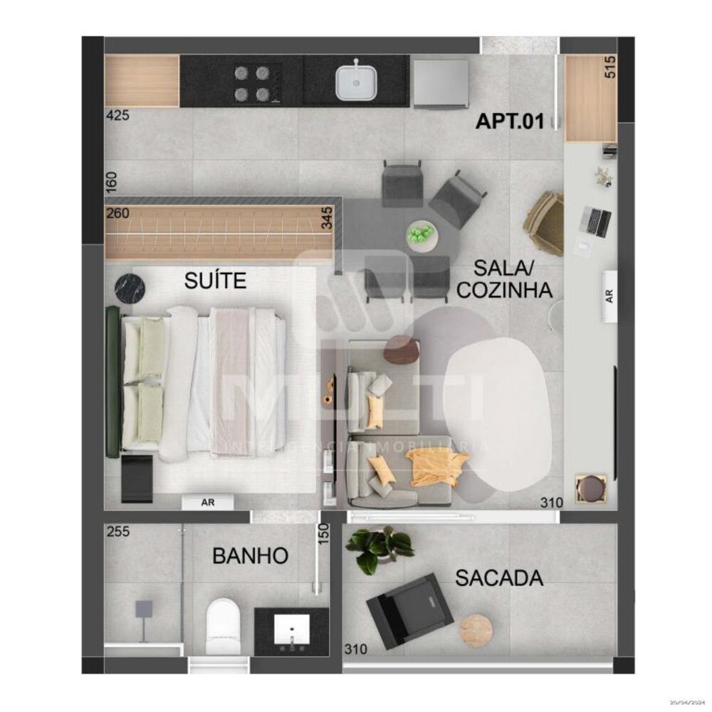Apartamento à venda com 1 quarto, 43m² - Foto 4