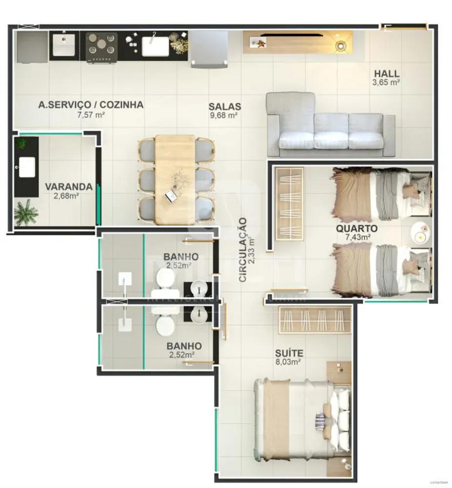 Apartamento, 2 quartos, 52 m² - Foto 5