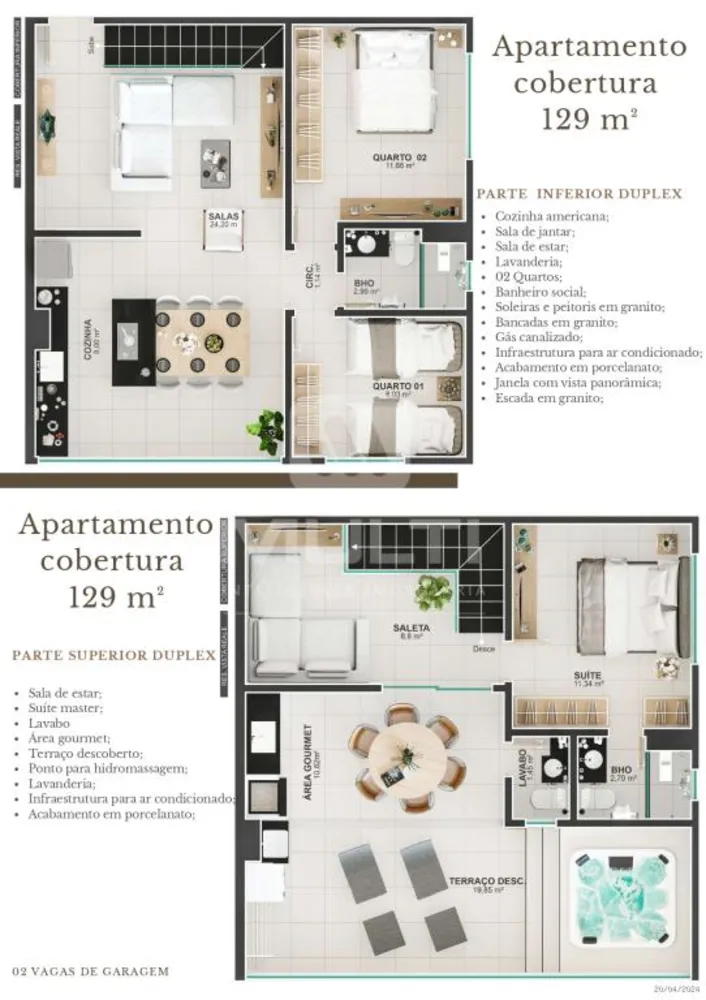 Cobertura, 3 quartos, 129 m² - Foto 9