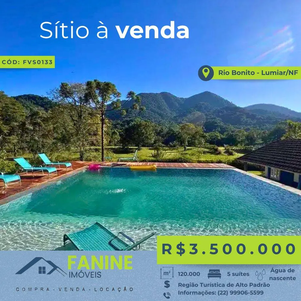 Sítio, 6 quartos, 12 hectares - Foto 1